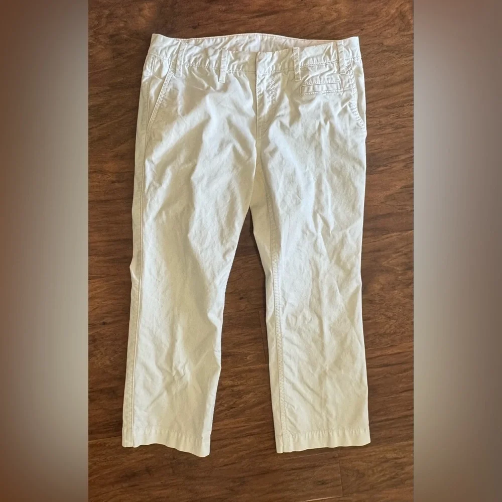Tory Burch White Chino Ankle Length Pants Mid Rise Size 27 *Read